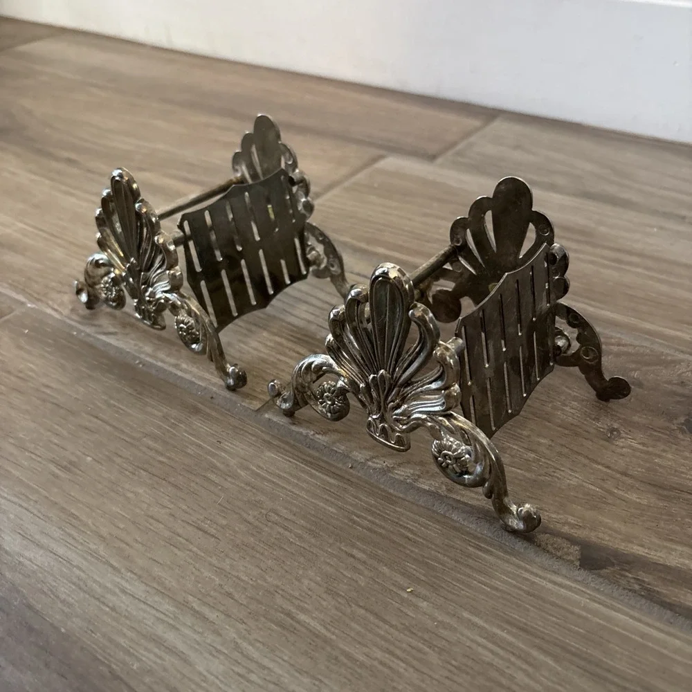 Vintage Knife Rest Holder‎ Ornate Metal Formal Dinner Table Holiday